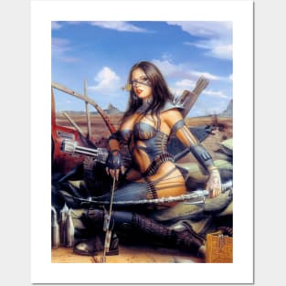 Fantasy Artwork - Woman with Machine Gun Posters and Art